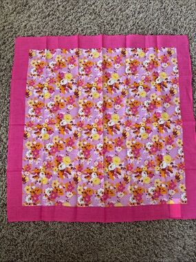 J. Crew Pink Floral Cotton Scarf